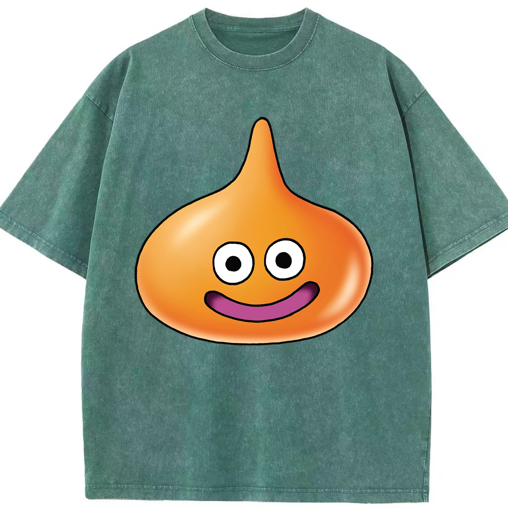 （画像用） ドラゴンクエスト Doragon Kuesuto Dragon Quest 綿100% ヴィンテージ風 半袖Tシャツ（フロントプリント）